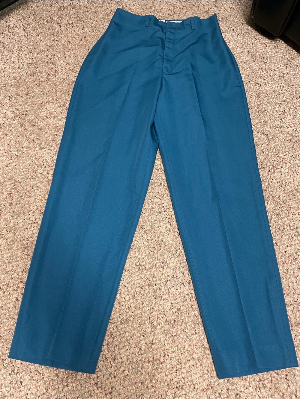 Vintage 80s AE Teal high rise Dress Pants — Tailored Straight Leg- cool